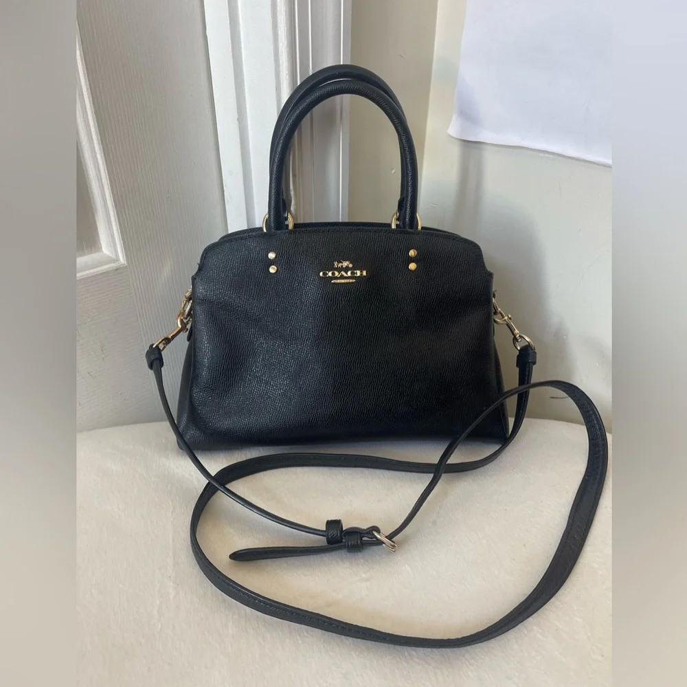 Coach Mini Lillie Carryall Black Satchel Bag EUC - Picture 12 of 13